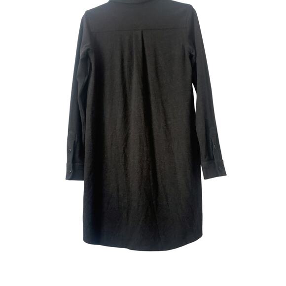 Quince Stretch Sweater Fleece Mini Shirt Dress Black Size Small - Picture 6 of 10